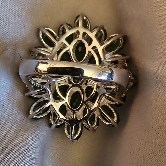 Sz 6, Chrome Diopside 12.40 Carats, 925 Silver, Platinum/14K yellow gold Vermeil - Picture 12 of 12